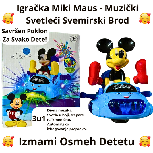 3u1 Miki Maus svetleća svemirska letelica - igračka za decu